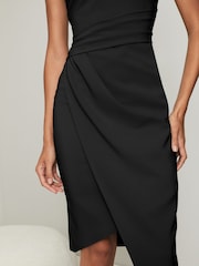 Lipsy Black Halter Neck Asymmetric Bodycon Dress - Image 4 of 4