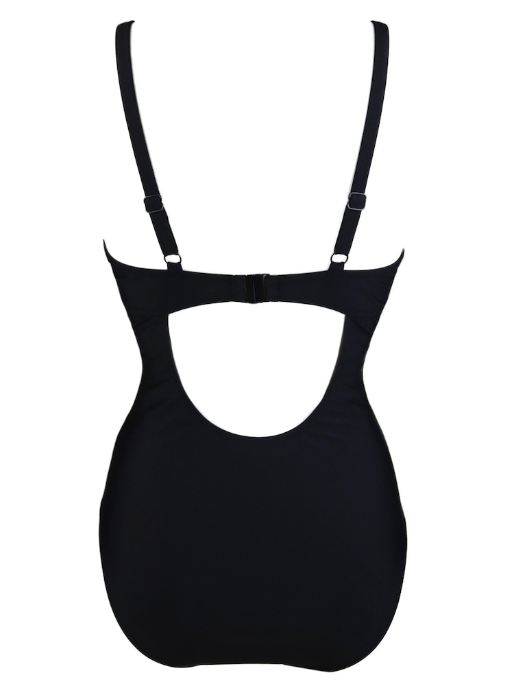 Pour Moi Black Splash Padded Underwired control swimsuit - Image 5 of 5 Pour Moi Black Splash Padded Underwired control swimsuit - Image 5 of 5