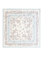Yumi Blue Silk Butterfly Placement Silk Scarf - Image 3 of 3