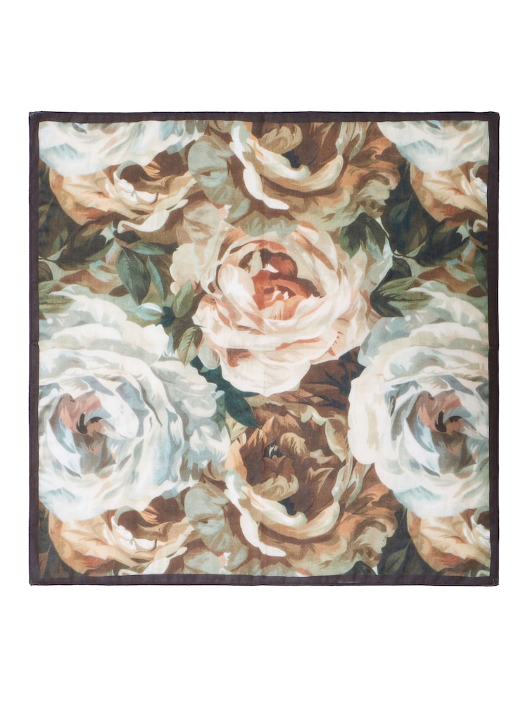 Yumi Brown Autumnal Floral Viscose Scarf - Image 2 of 2 Yumi Brown Autumnal Floral Viscose Scarf - Image 2 of 2