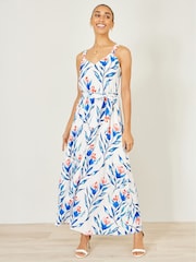 Yumi Cream Floral Print Maxi Sun Dress - Image 2 of 5