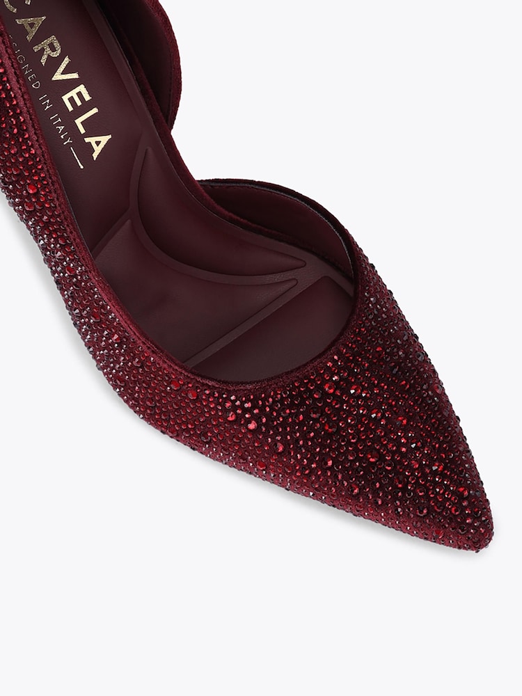 Carvela Red Positano Half D Orsay Court Shoes - Image 5 of 5