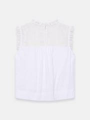 白色 - Mint Velvet Cotton Blend Lace Applique Top - 圖片 6/6