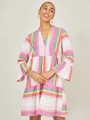 Yumi Pink Stripe Cotton Tunic - Image 5 of 5