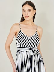 Yumi Blue Stripe Midi Sun Dress - Image 3 of 5