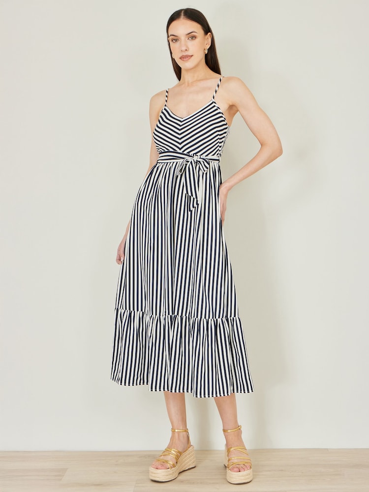 Yumi Blue Stripe Midi Sun Dress - Image 5 of 5 Yumi Blue Stripe Midi Sun Dress - Image 5 of 5
