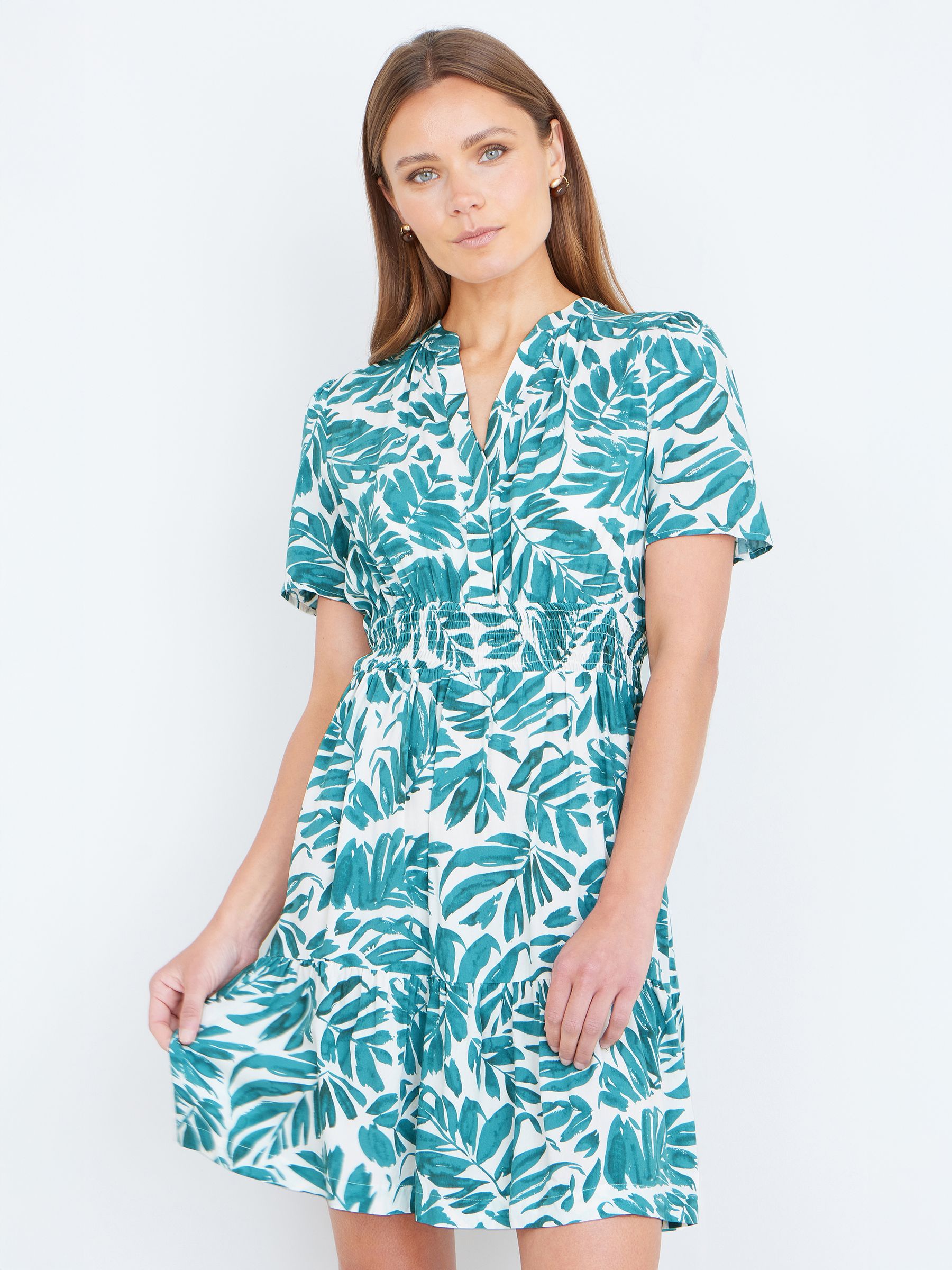 Buy Yumi Green Leaf Print Viscose Dress from the Next UK online shop