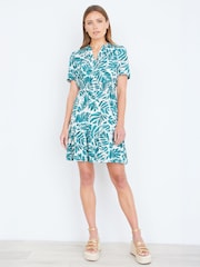 Yumi Green Leaf Print Viscose Dress - Image 2 of 5