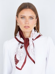 Yumi Brown Floral Viscose Scarf - Image 1 of 2