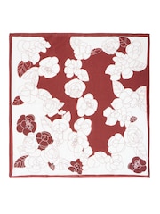 Yumi Brown Floral Viscose Scarf - Image 2 of 2