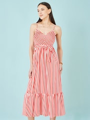 Yumi Red Stripe Midi Sun Dress - Image 1 of 5