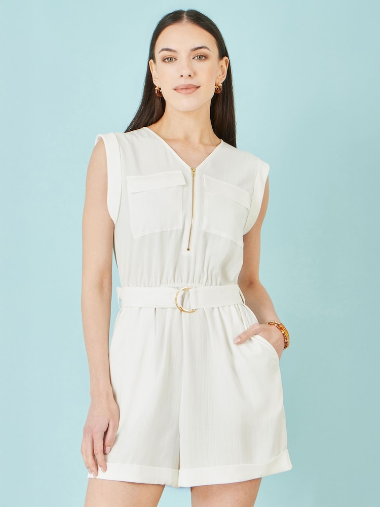 Yumi Cream Utility Style Playsuit - Image 1 of 5