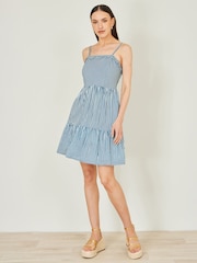 Yumi Blue Stripe Cotton Mini Sun Dress - Image 5 of 5