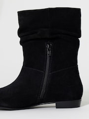 Czarny - Simply Be Ruched Suede Ankle Boots - Obraz 4 z 4