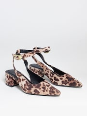 Simply Be Animal Wide Fit Ankle Strap Block Heel Shoes - Image 2 of 4