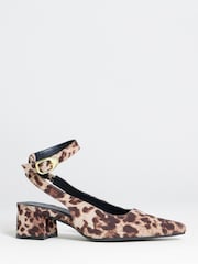 Simply Be Animal Wide Fit Ankle Strap Block Heel Shoes - Image 3 of 4