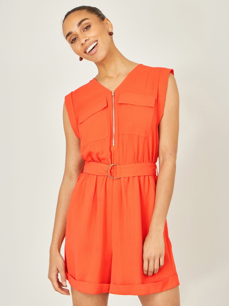 Yumi Orange Utility Style Playsuit - Image 5 of 5