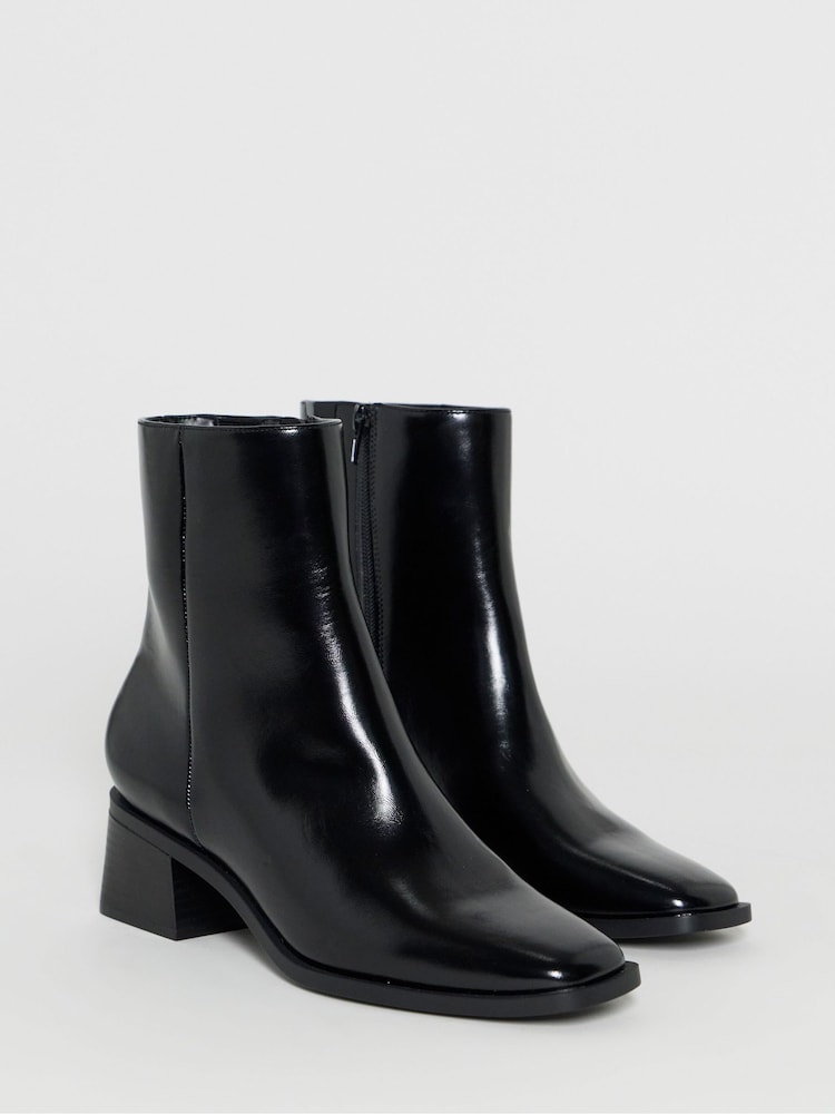 Simply Be Black Wide Fit Square Toe Ankle Boots - Image 2 of 4 Simply Be Black Wide Fit Square Toe Ankle Boots - Image 2 of 4
