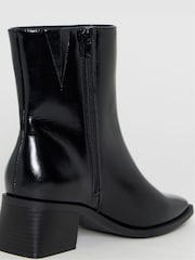 Simply Be Black Wide Fit Square Toe Ankle Boots - Image 4 of 4