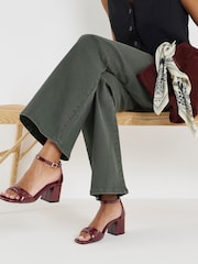 Simply Be Red Extra Wide Fit Barely There Block Heels - Image 1 of 4