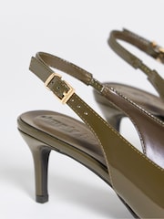 Simply Be Green Wide Fit Kitten Heel Slingback Shoes - Image 4 of 4