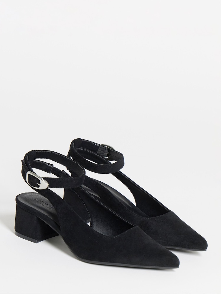Simply Be Black Wide Fit Ankle Strap Block Heel Shoes - Image 2 of 4 Simply Be Black Wide Fit Ankle Strap Block Heel Shoes - Image 2 of 4