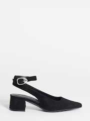 Simply Be Black Wide Fit Ankle Strap Block Heel Shoes - Image 3 of 4