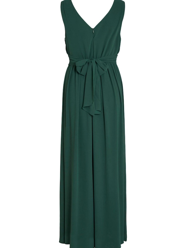 Vila Green Sleeveless V Neck Tulle Maxi Dress - Image 1 of 5 Vila Green Sleeveless V Neck Tulle Maxi Dress - Image 1 of 5