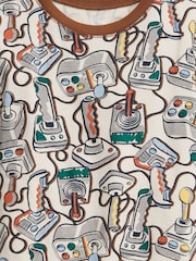 Gap Beige Gamer Graphic Long Sleeve Pyjama Set - Image 2 of 2