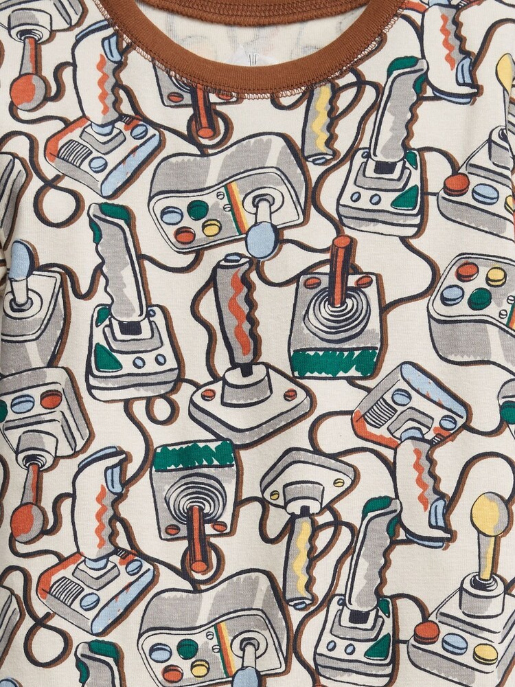 Gap Beige Gamer Graphic Long Sleeve Pyjama Set - Image 2 of 2