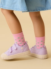 KIDLY by MORI Purple Cotton Canvas Trainers With Easy Adjust Straps - Image 1 of 5