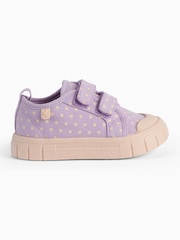 KIDLY by MORI Purple Cotton Canvas Trainers With Easy Adjust Straps - Image 4 of 5