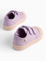 KIDLY by MORI Purple Cotton Canvas Trainers With Easy Adjust Straps - Image 5 of 5