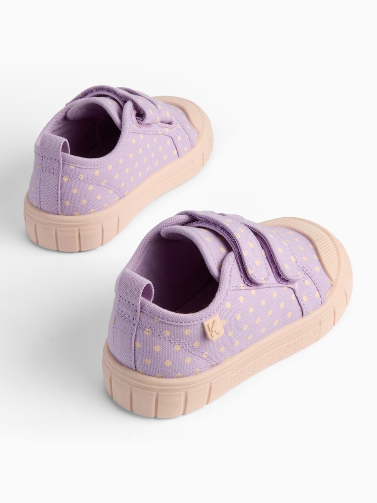 KIDLY by MORI Purple Cotton Canvas Trainers With Easy Adjust Straps - Image 5 of 5