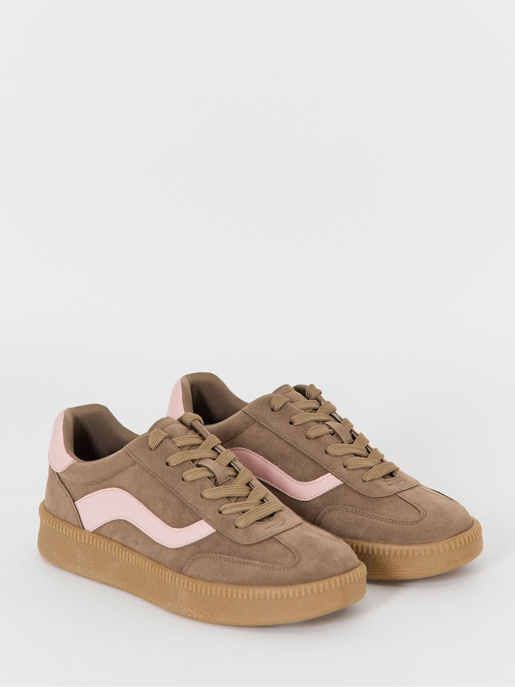 Simply Be Brown Wide Fit Chunky Retro Trainers - Image 2 of 4 Simply Be Brown Wide Fit Chunky Retro Trainers - Image 2 of 4