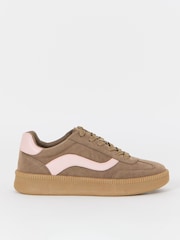 Simply Be Brown Wide Fit Chunky Retro Trainers - Image 3 of 4