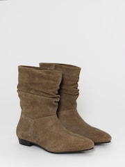 Cielisty - Simply Be Ruched Suede Ankle Boots - Obraz 2 z 4