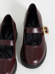 Simply Be Red Wide Fit Wedged Buckle Mary Jane Shoes - Image 4 of 4