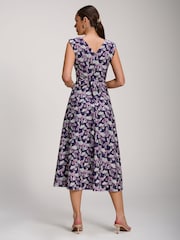 Jolie Moi Purple Scuba Printed Midaxi Dress - Image 2 of 6