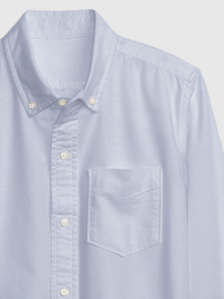 Gap Blue Cotton Long Sleeve Pocket Oxford Shirt (4-13yrs) - Image 6 of 6 Gap Blue Cotton Long Sleeve Pocket Oxford Shirt (4-13yrs) - Image 6 of 6