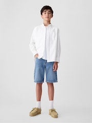 Белый - Gap Хлопок Лонгслив Карманный оксфорд рубашки (4-13лет) - Image 3 of 6