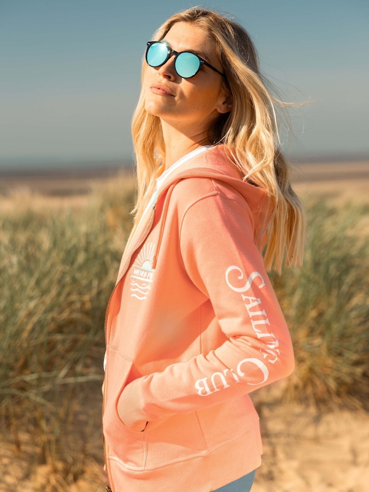 Weird Fish Orange Cyra Graphic Full Zip Hoodie - Image 1 of 8
