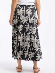 Weird Fish Black Eloriah Printed Jersey Midi Skirt - Image 2 of 6