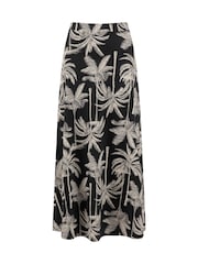 Weird Fish Black Eloriah Printed Jersey Midi Skirt - Image 5 of 6