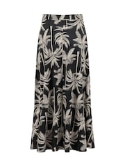 Weird Fish Black Eloriah Printed Jersey Midi Skirt - Image 6 of 6