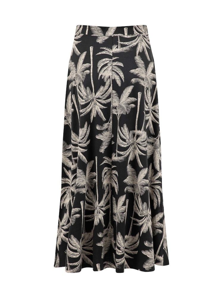 Weird Fish Black Eloriah Printed Jersey Midi Skirt - Image 6 of 6 Weird Fish Black Eloriah Printed Jersey Midi Skirt - Image 6 of 6