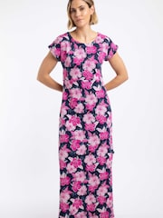 Weird Fish Pink Mirren Printed Maxi Dress - Image 1 of 7
