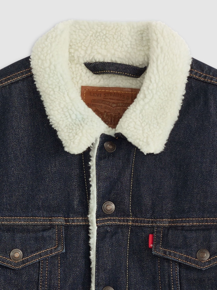 Levi's® Blue Type Iii Sherpa Trucker Jacket - Image 5 of 5 Levi's® Blue Type Iii Sherpa Trucker Jacket - Image 5 of 5