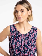 Weird Fish Blue Nalani Printed Viscose Jumpsuit - Image 4 of 7