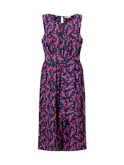 Weird Fish Blue Nalani Printed Viscose Jumpsuit - Image 6 of 7